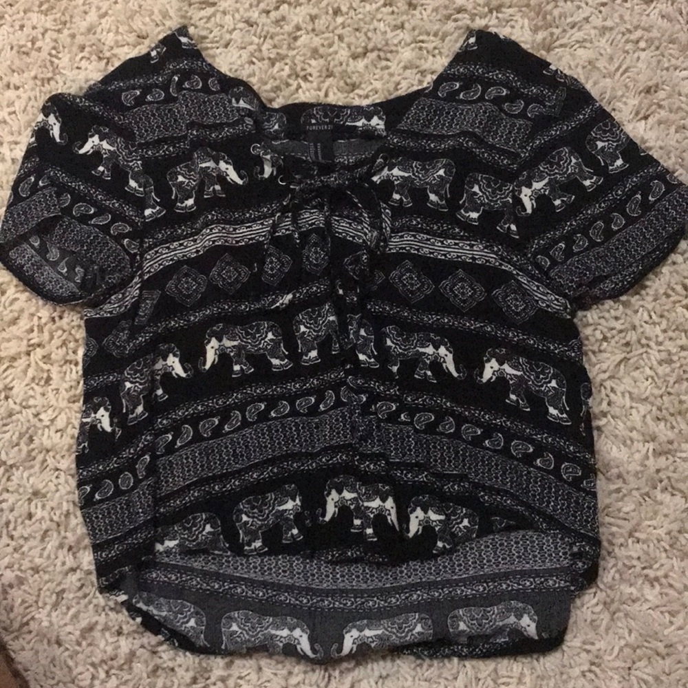 Black and white blouse